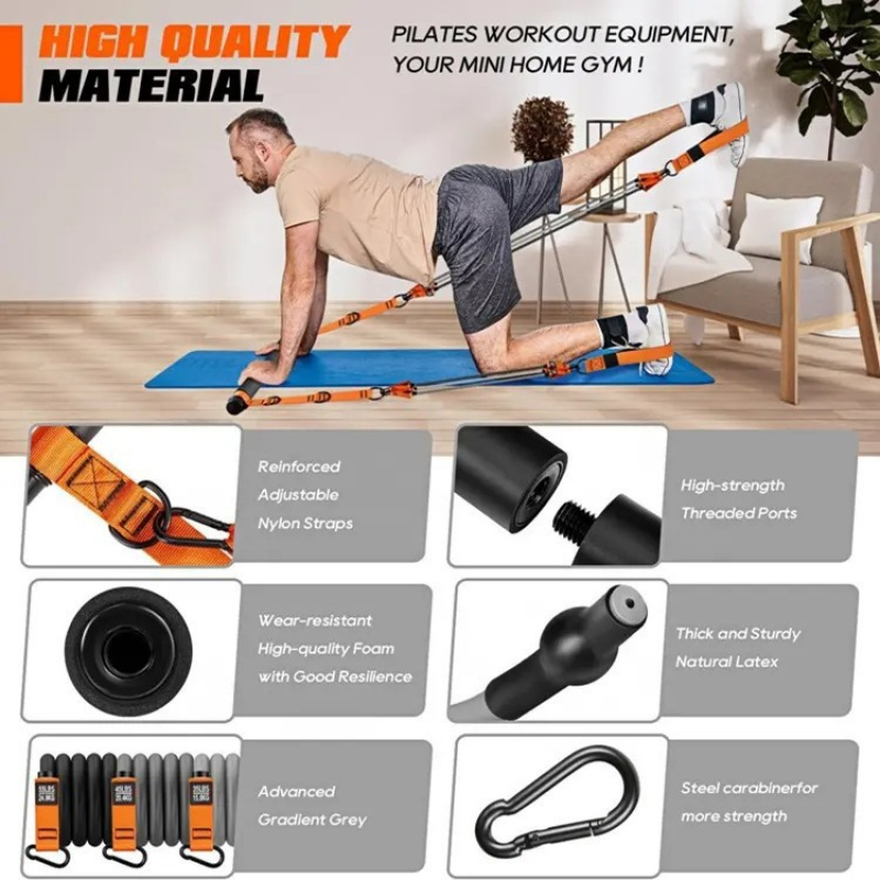 Pilates Bar Kit W/ Resistance  - Pilates Bar Kit With Resistance Bands ulasan dan harga
