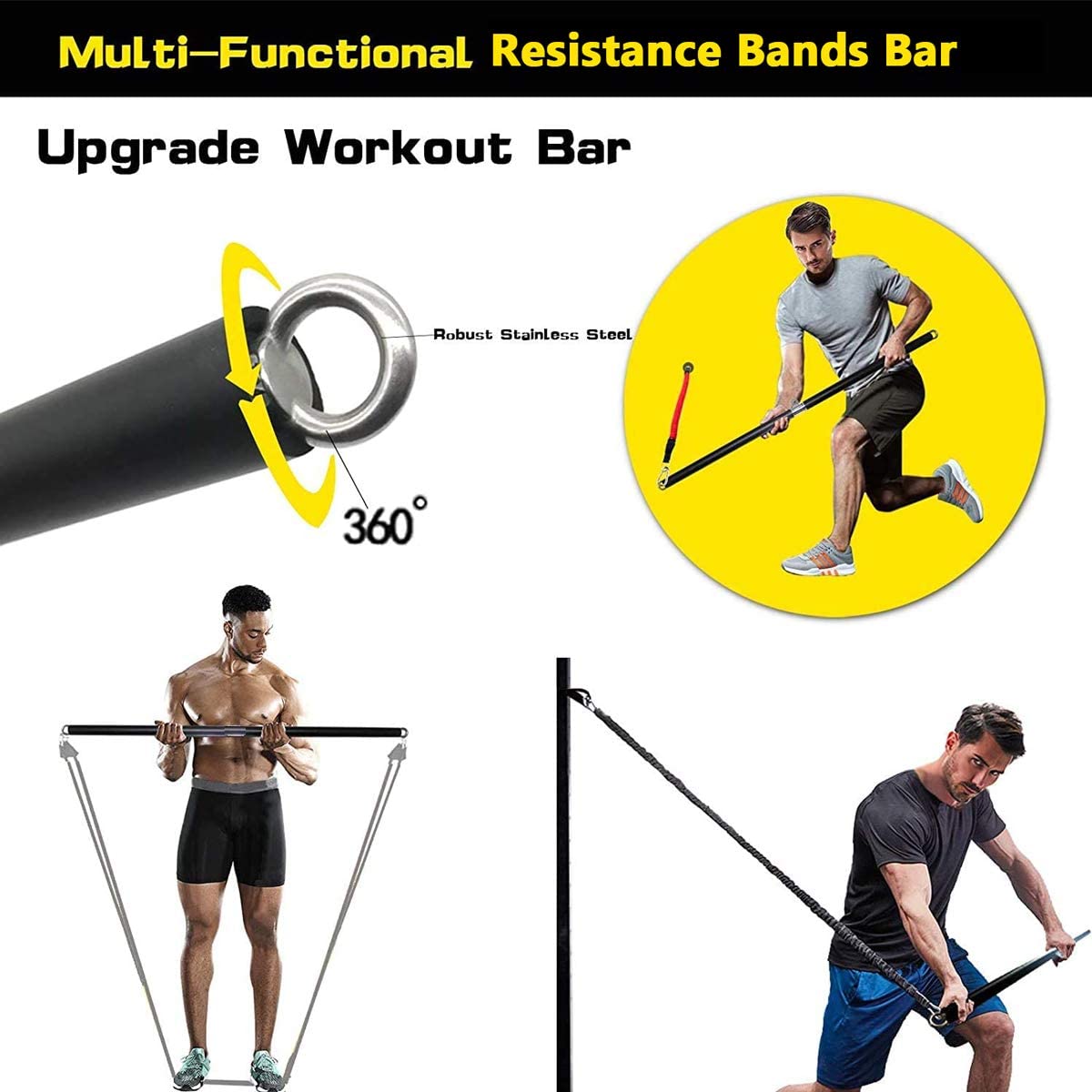 150lb Fitness Booty Resistance - Pilates Bar Kit With Resistance Bands ulasan dan harga