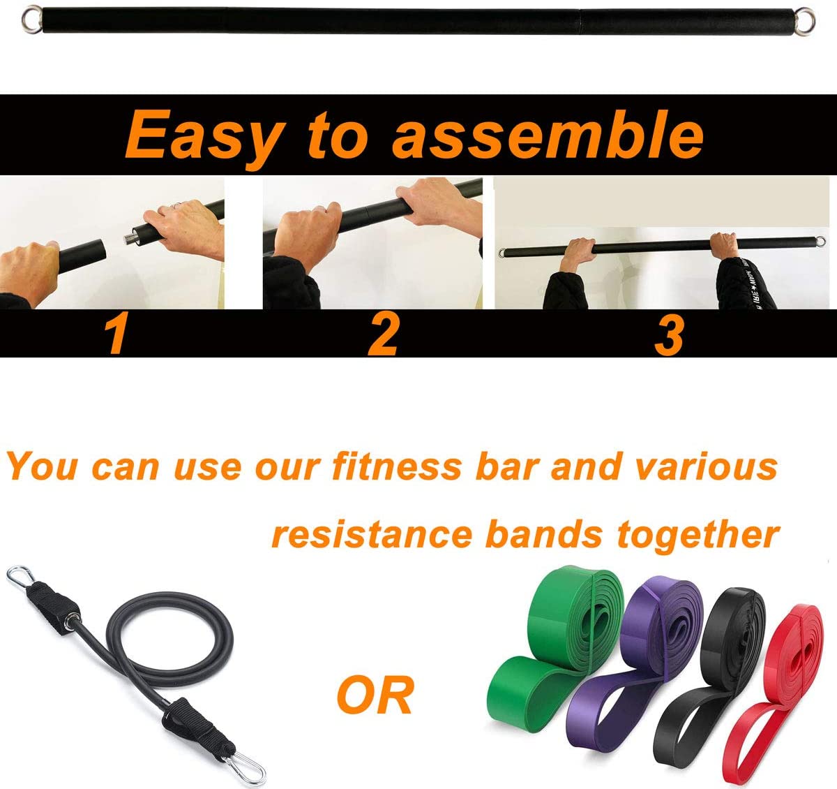 150lb Fitness Booty Resistance - Pilates Bar Kit With Resistance Bands ulasan dan harga
